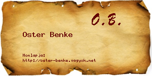 Oster Benke névjegykártya